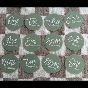 Sage GREEN baby milestone markers